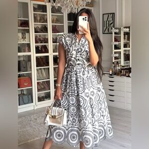 ZARA NEW CONTRAST EMBROIDERED DRESS ZW COLLECTION